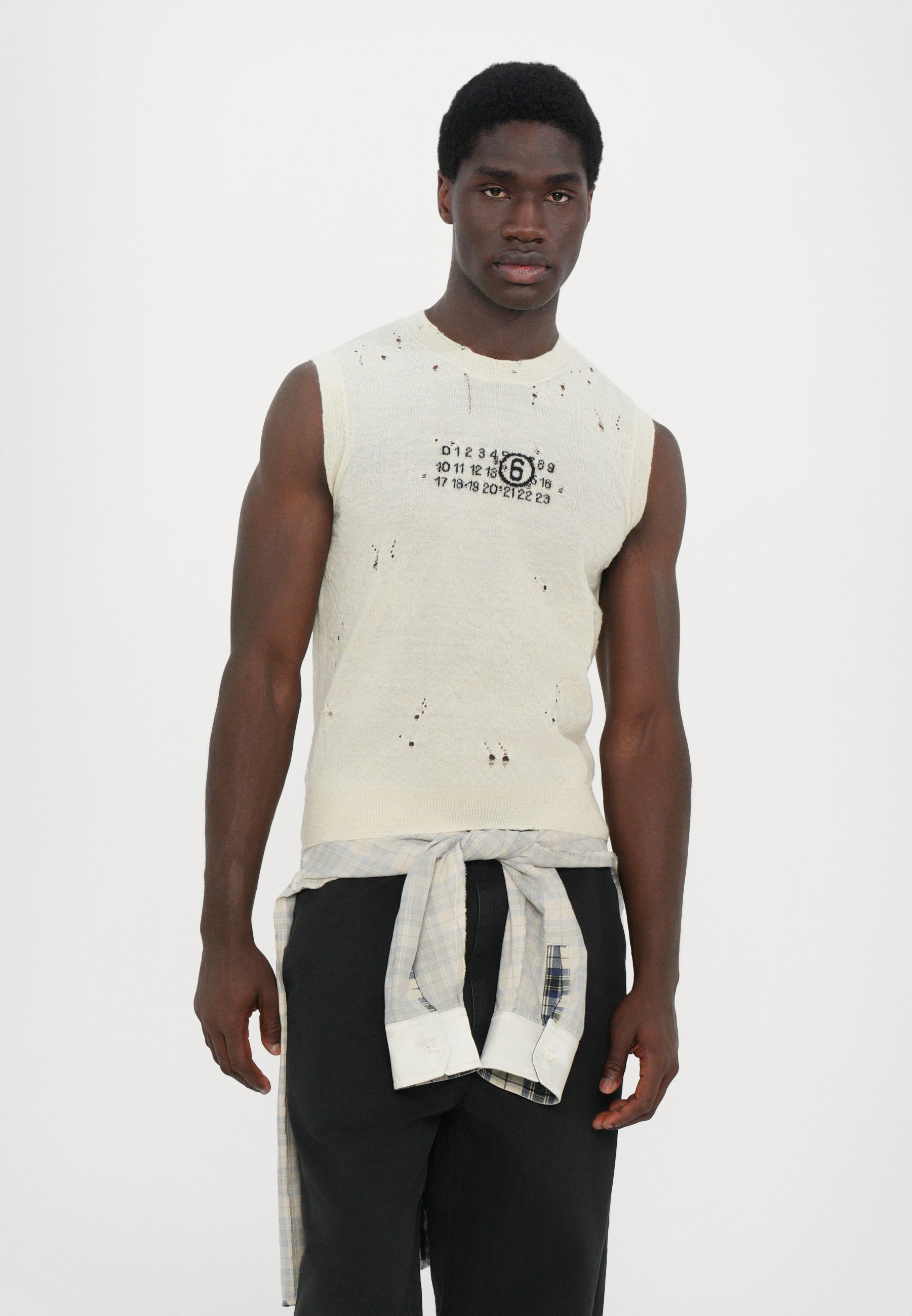 MM6 Maison Margiela GILET UNISEX - Viršus - visiškai baltas