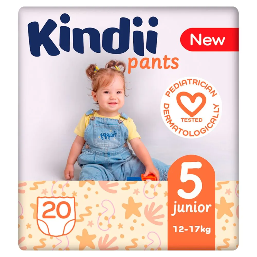 Kindii Junior 5 - Pieluchomajtki rozm. 5 (12-17 kg) 20 szt.