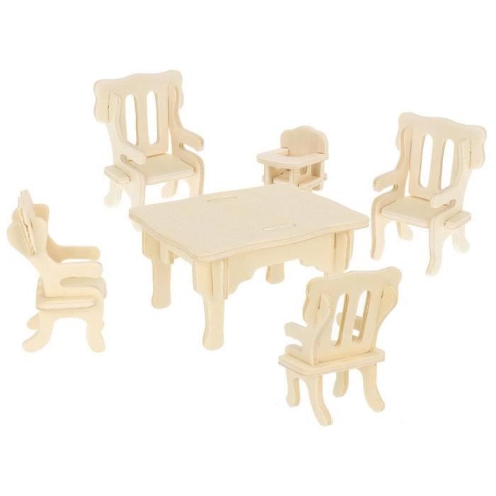 Muebles para casa de muñecas - GENÉRICOS - 34 piezas - Madera - Requiere montaje - Surtido