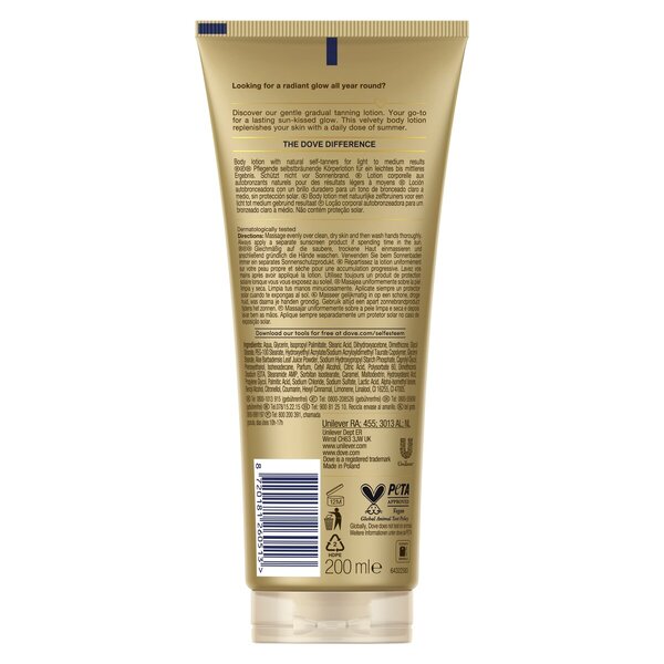 Loción corporal Dove DermaSpa Summer Revived Fair<br>200 ml