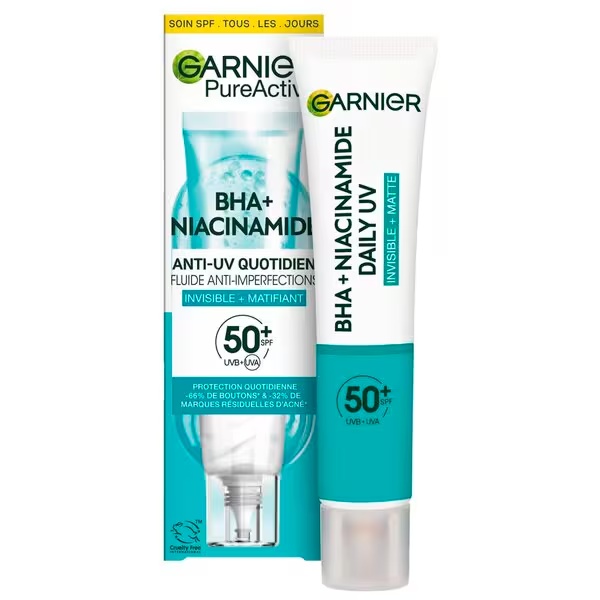 Garnier PureActive BHA+ Niacinamid SPF50+ fluid protiv nepravilnosti<br>40ml, za sve tipove kože