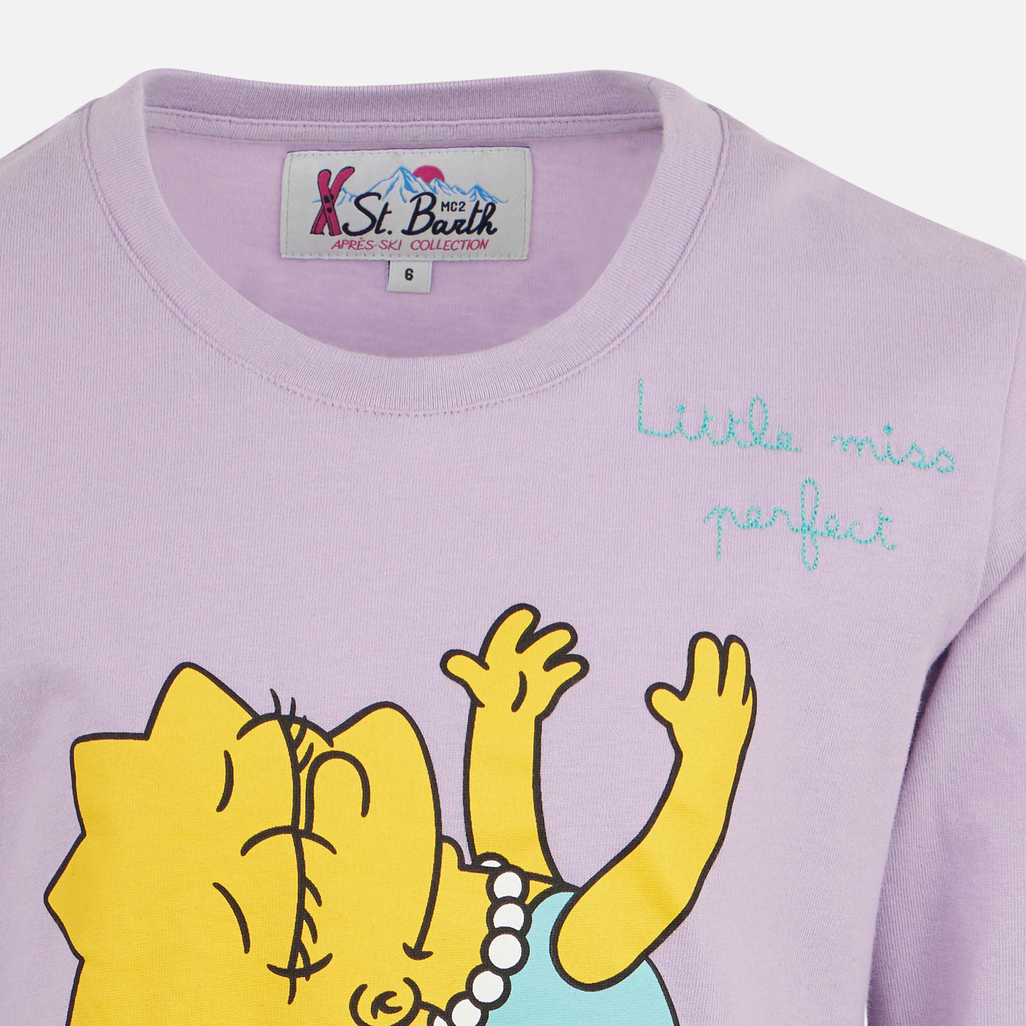 T-shirt van zwaar katoen voor meisjes met Lisa Simpson-print | EDITION