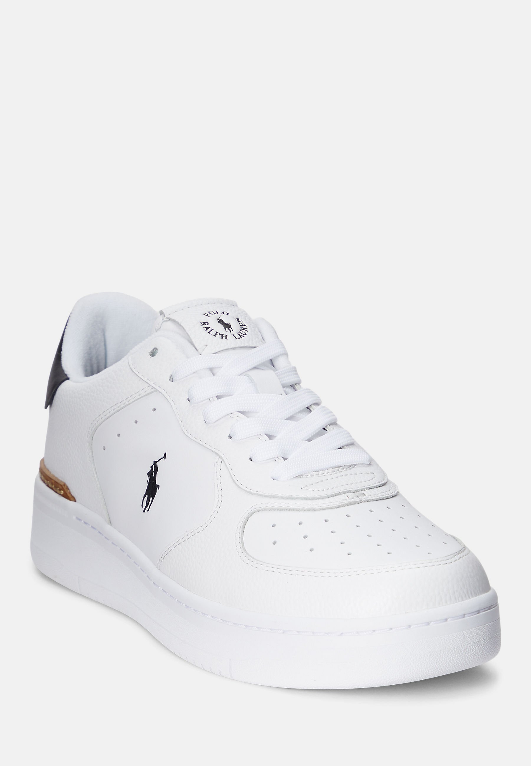 Baskets Polo Ralph Lauren MASTERS CRT TOP UNISEXE - blanches/noires
