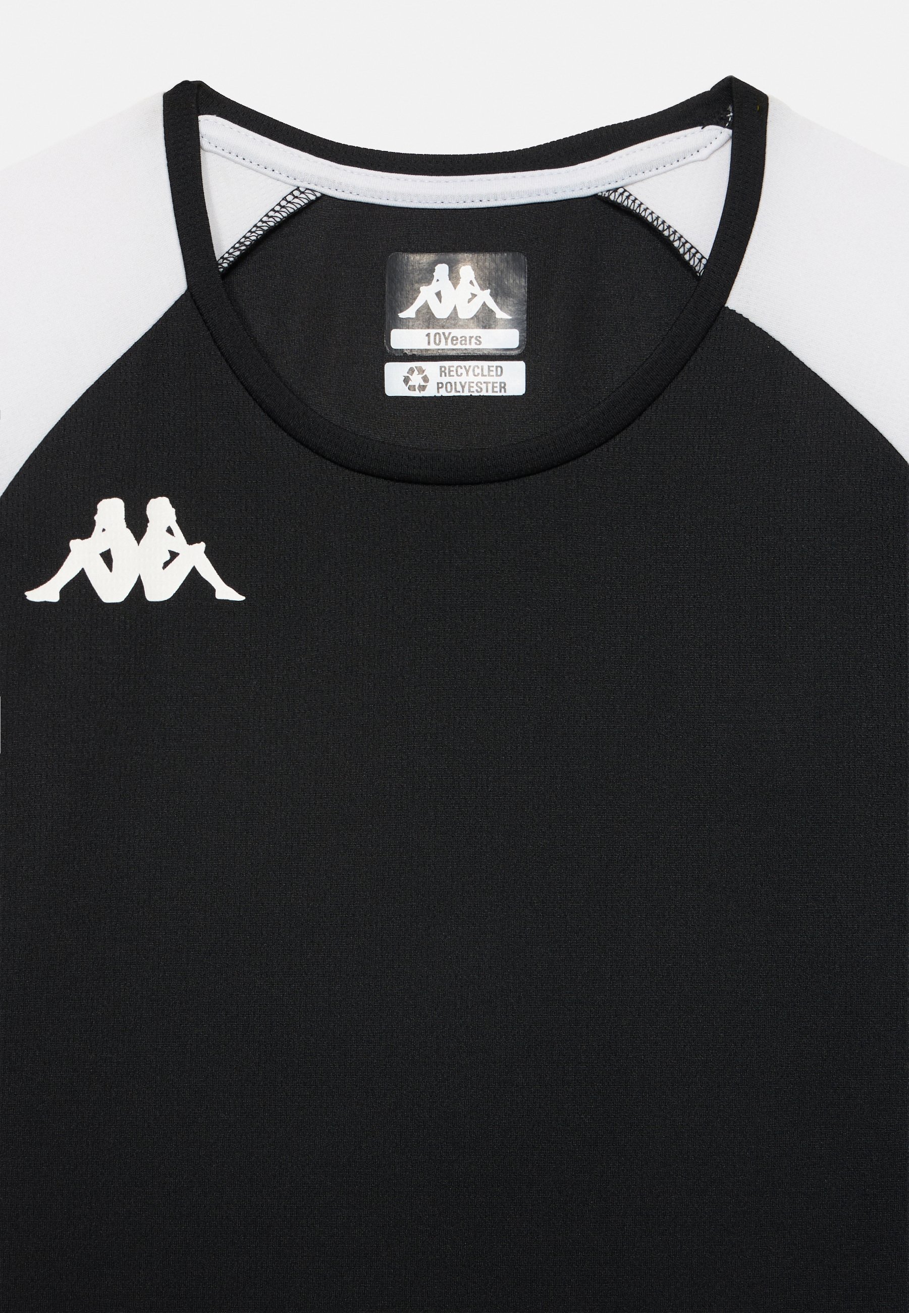 Kappa LORETO UNISEX - Sport T-shirt - zwart/wit
