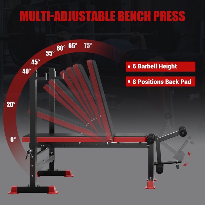 Dripex Banc de Musculation Banc réglable pour l'entraînement Banc inclinable pour Exercice Gymnastique à Domicile/Bureau