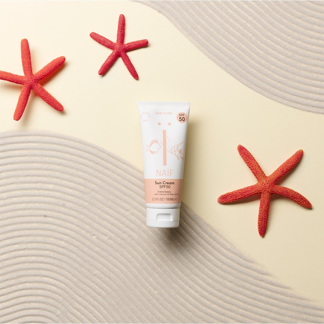 Naif natūralus apsauginis kremas nuo saulės SPF50, 100 ml