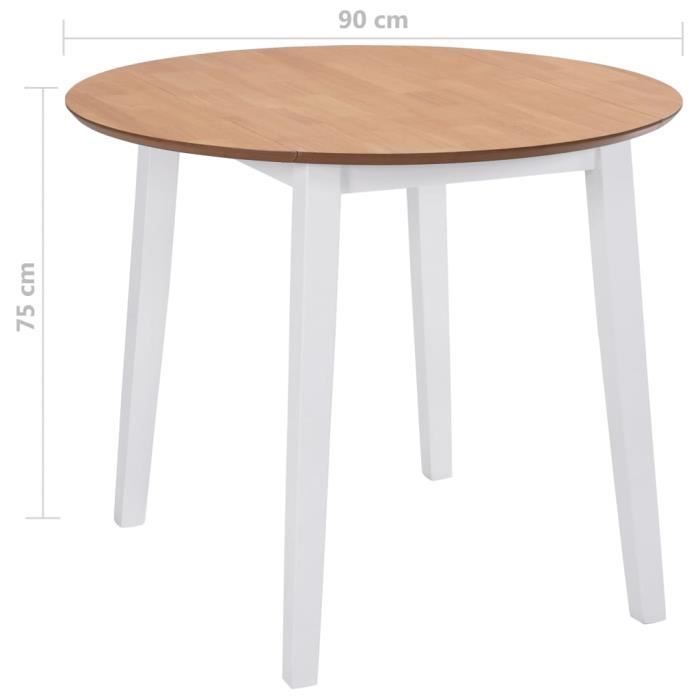 Mesa de comedor redonda plegable vidaXL, MDF blanco