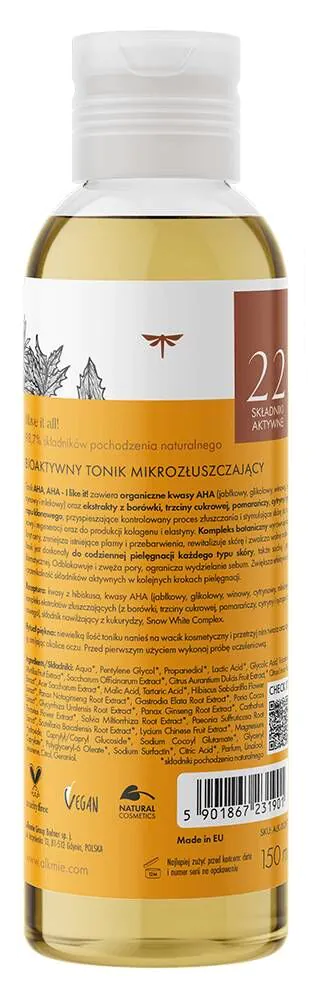 Alkmie Aha, AHA- i Like It! Bioaktywny tonik Mikrozłuszczający