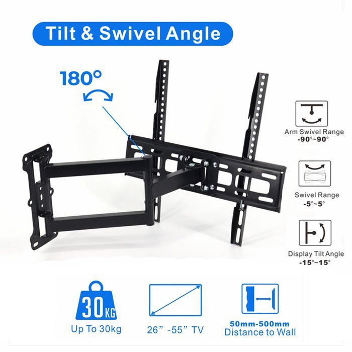 Support mural accroche TV bras articulé inclinable et orientable pour TV OLED Samsung TQ55S90C 55