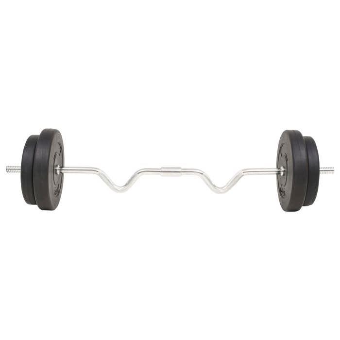 Juego de mancuernas vidaXL de 30 kg para entrenamiento de fuerza y fitness, barras y discos de peso 91399