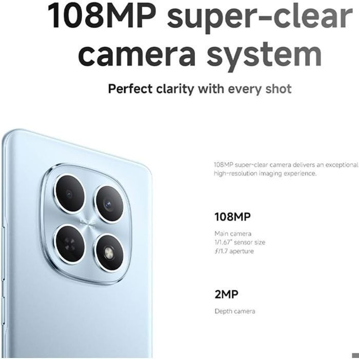 Smartphone Xiaomi Redmi Note 15 4G 8Go Ram 256Go Vert 6,77'' AMOLED Appareil Photo 108 MP Batterie 6000 mAh - Version globale