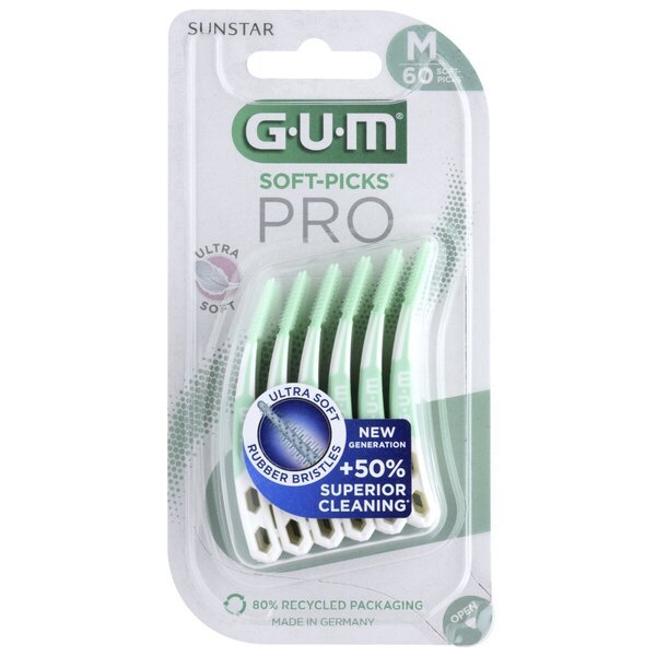 GUM Soft-Picks Pro tarpdančių krapštukai<br>dydis M, 60 vnt.