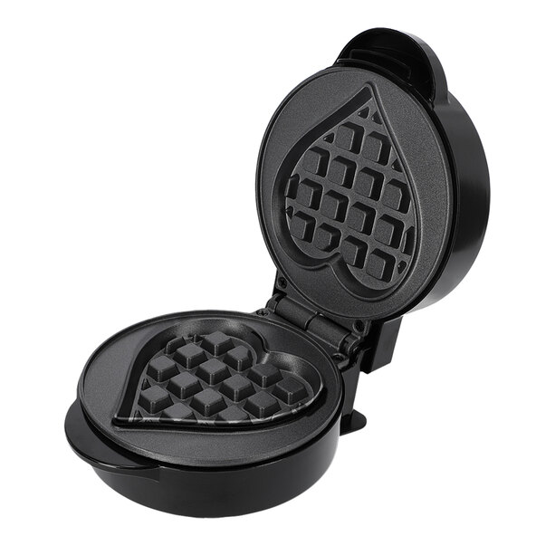 Mini hartvormig wafelijzer, zwart