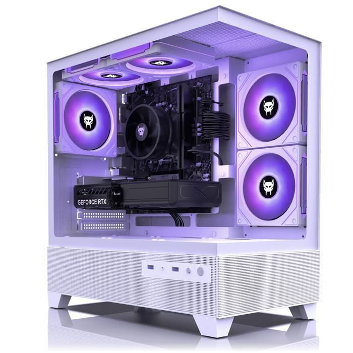 BEASTCOM Q5  Pro Gaming, PC Gamer Blanc , AMD Ryzen 7 5700X, NVIDIA RTX 5060, 16 Go RAM, 1 To  NVMe, WiFi, Win11