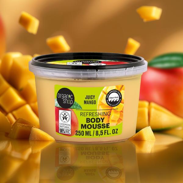 „Organic Shop“ gaivinančios kūno putos su sultingu mangu, 250 ml
