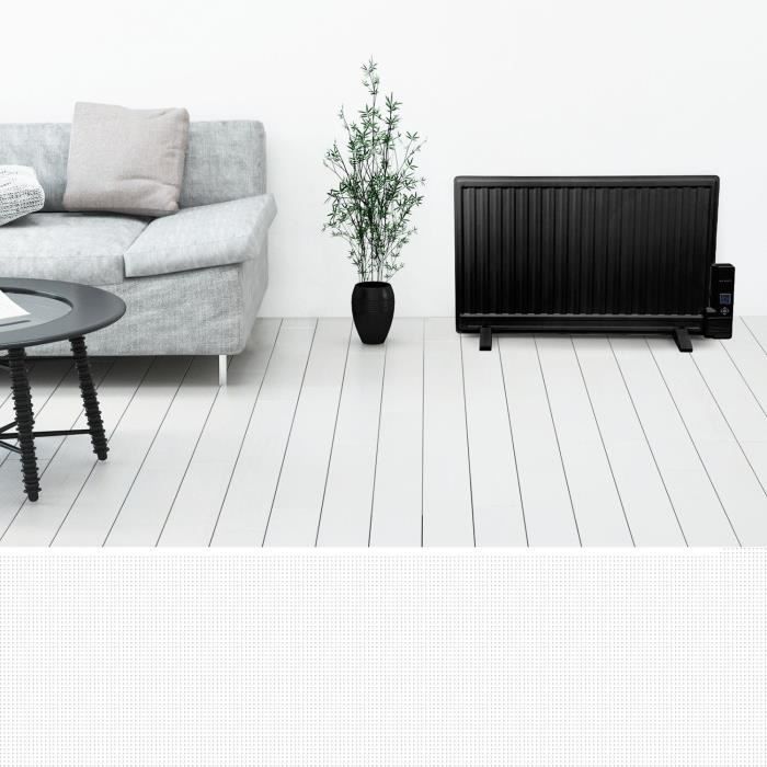 Radiador eléctrico - oneconcept - Radiador de aceite de 800 W con 3 niveles de potencia - Calefacción auxiliar, termostato negro