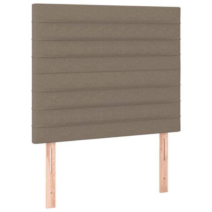 Slatted bed base with mattress - Taupe - 80x200 cm - Headboard included - Maximum relaxation
