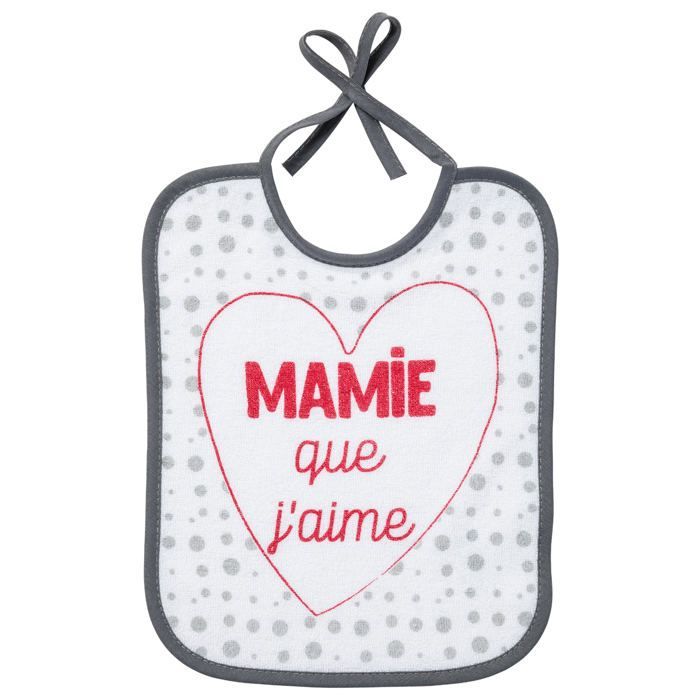 Set di 5 bavaglini per neonati BABYCALIN con messaggio per la famiglia - 20 x 25 cm