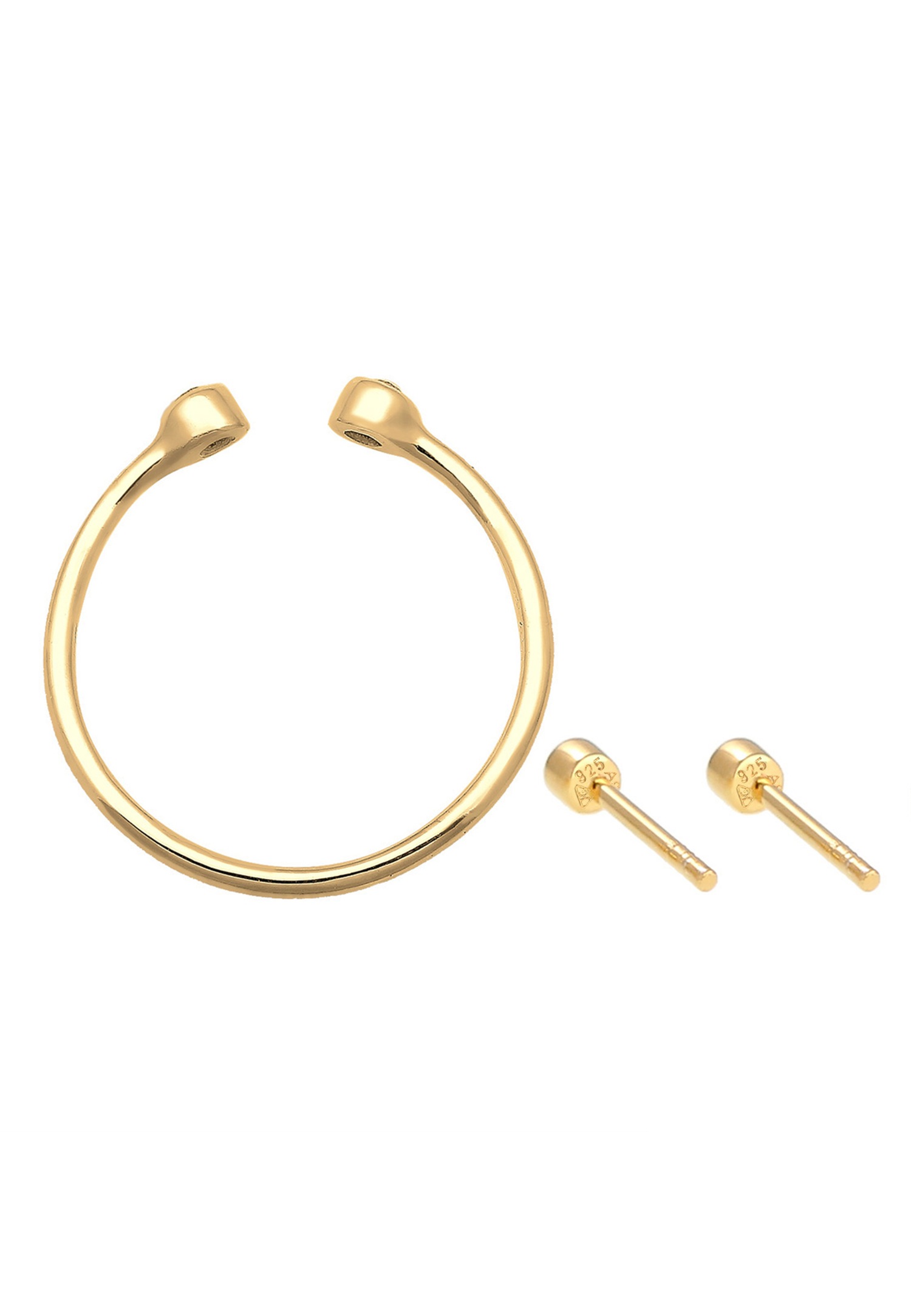 Elli Femmes Solitaire Ouvert Set Clous d'oreilles avec cristaux en argent sterling 925