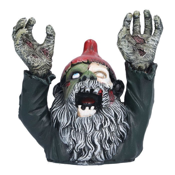Estatua de jardín - SHIPENOPHY - Enano zombi - Resina sintética - 10,5 x 10,5 cm - Decoración de Halloween