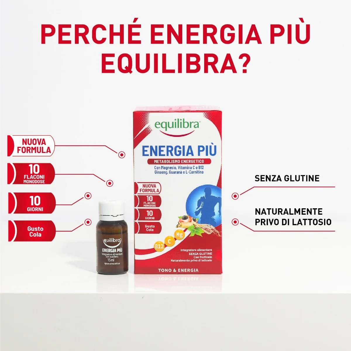 EQUILIBRA Equilibra Energy Plus 10 φιαλίδια συμπλήρωμα βιταμινών και μετάλλων