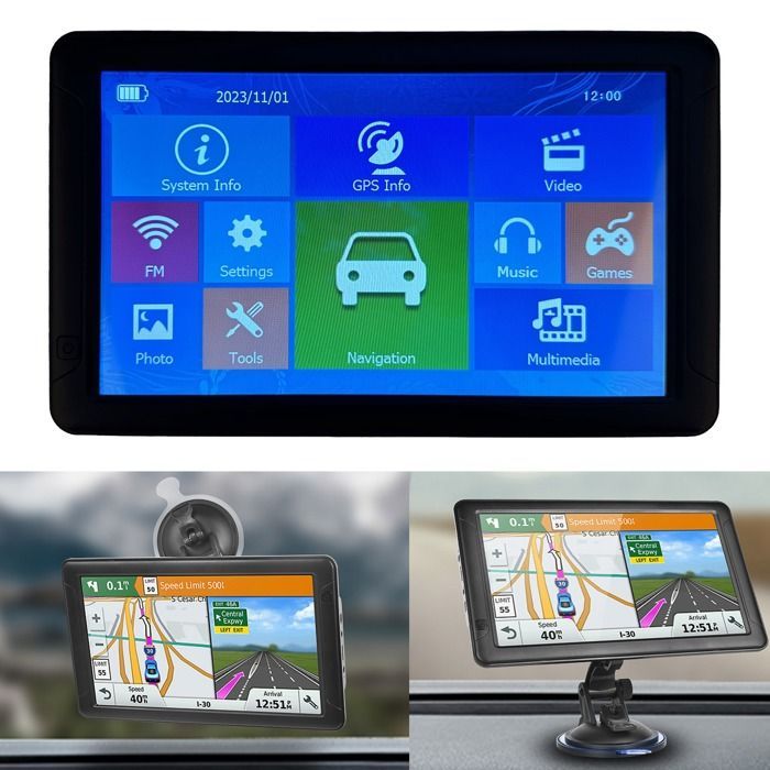 Sistema de navegación GPS para coche - SHIPENOPHY - Pantalla táctil de 9 pulgadas - Resolución 800x480 - Puntos de interés integrados