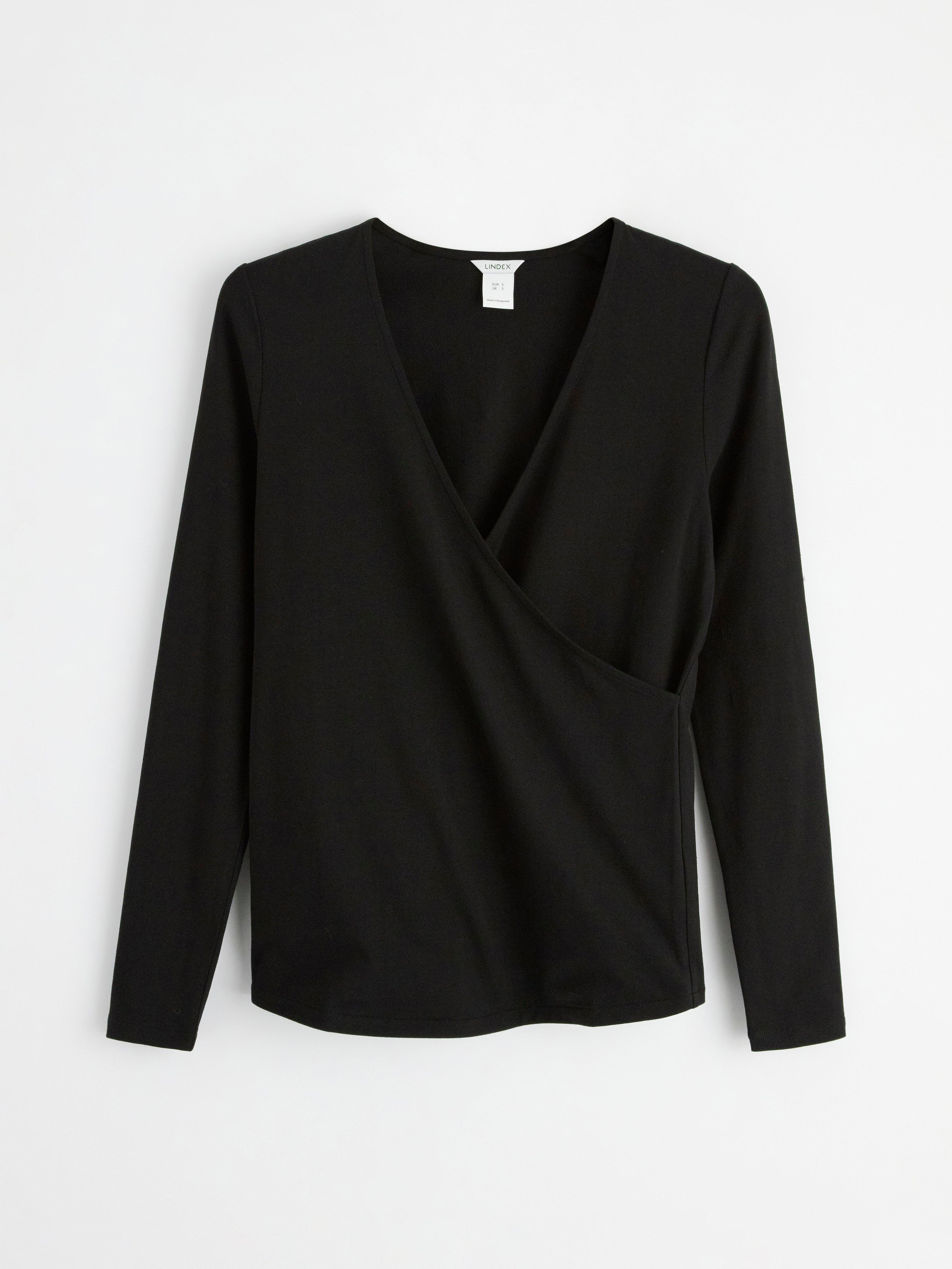 MOM wrap nursing top Black