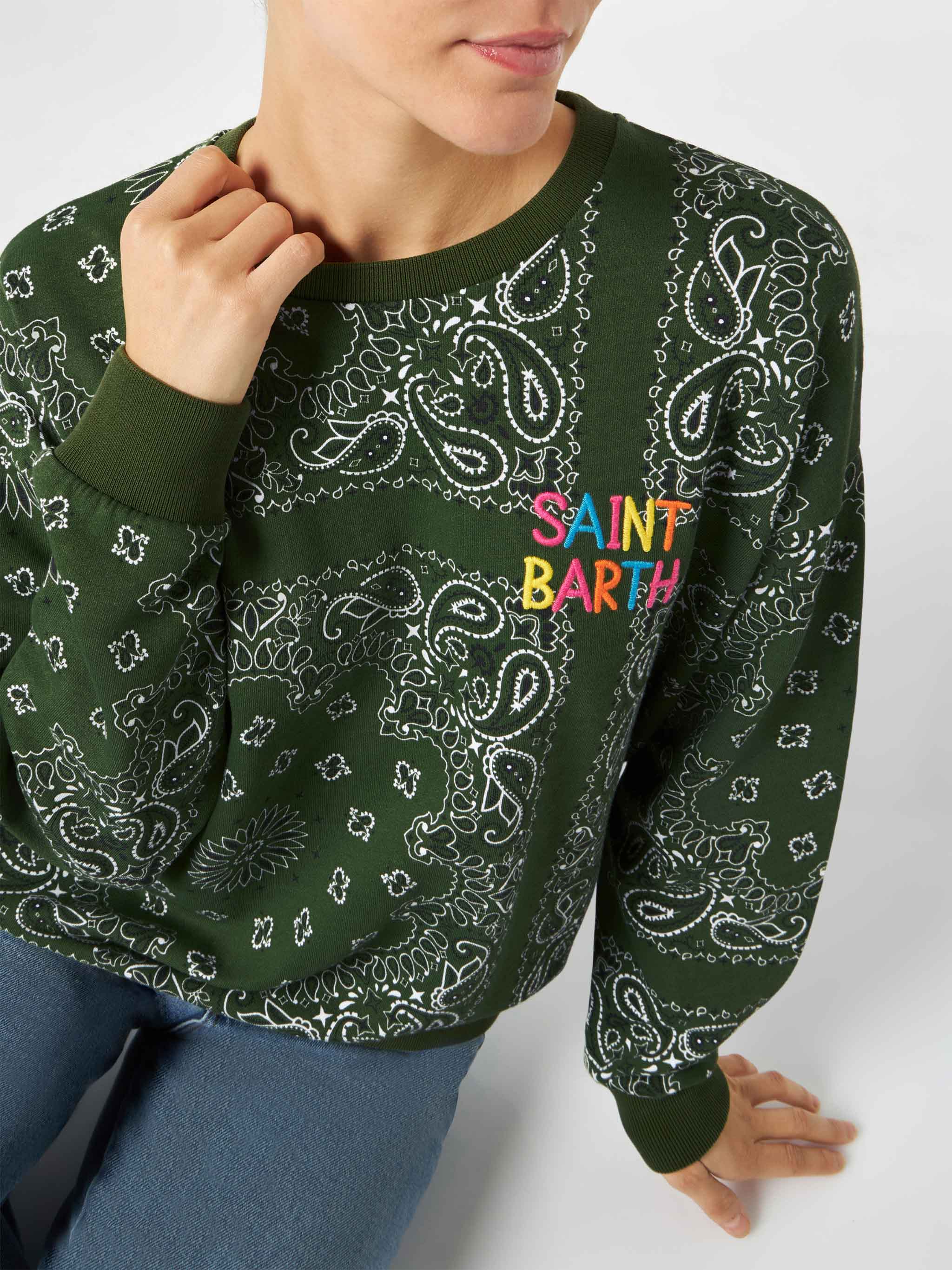 Sweat-shirt à imprimé bandana pour femme