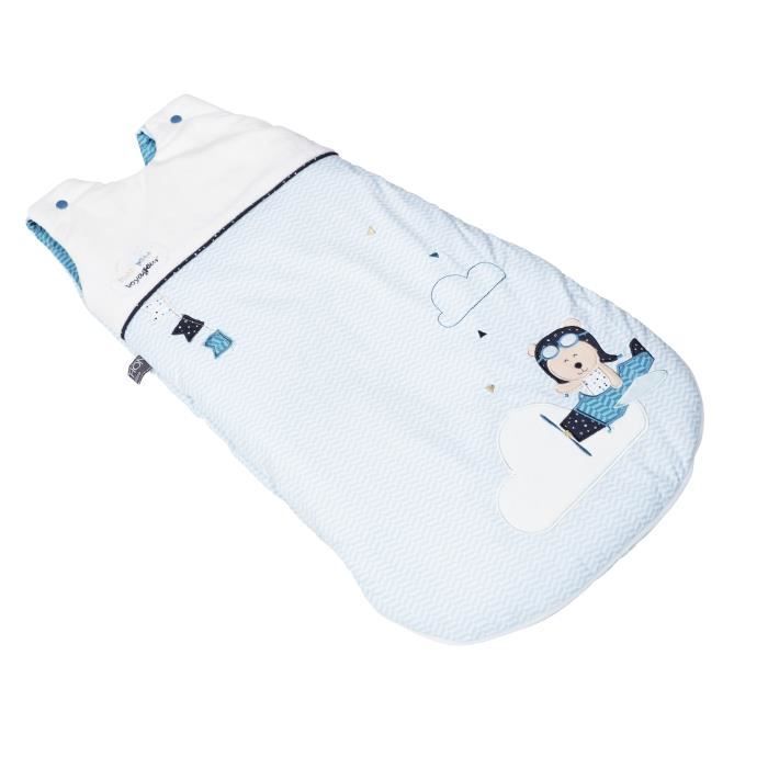 Saco de dormir acolchoado de algodão para bebê - SAUTHON - Lazare - Azul - 3x47x70 - 0-4 meses