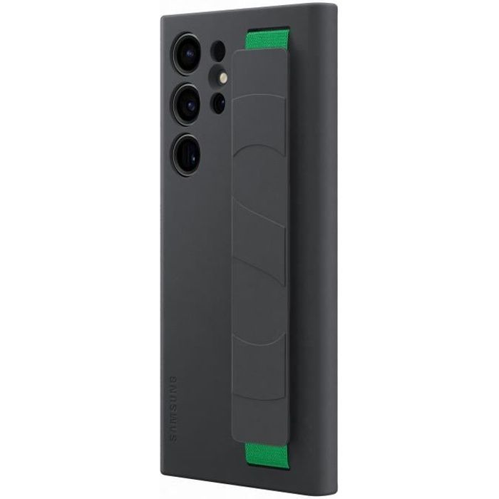 Funda de silicona Samsung con correa para S23 Ultra negra