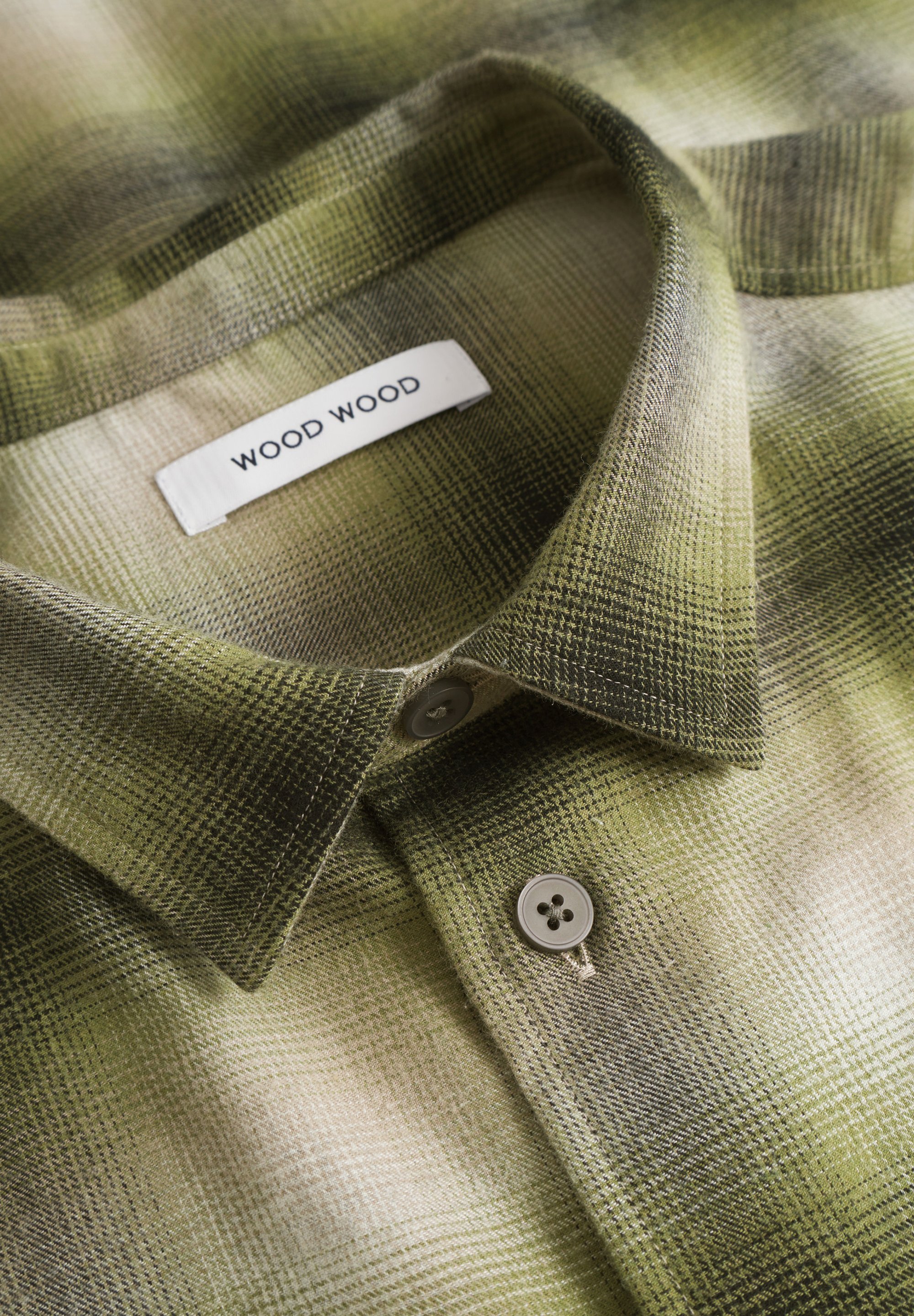 WOOD WOOD Hemd - tiefes Flechtenmuster