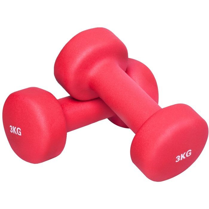 Manubri in neoprene GORILLA SPORTS® - 2 x 3 kg, antiscivolo - Coppia di manubri, pesi, ginnastica, allenamento di forza, allenamento, fitness