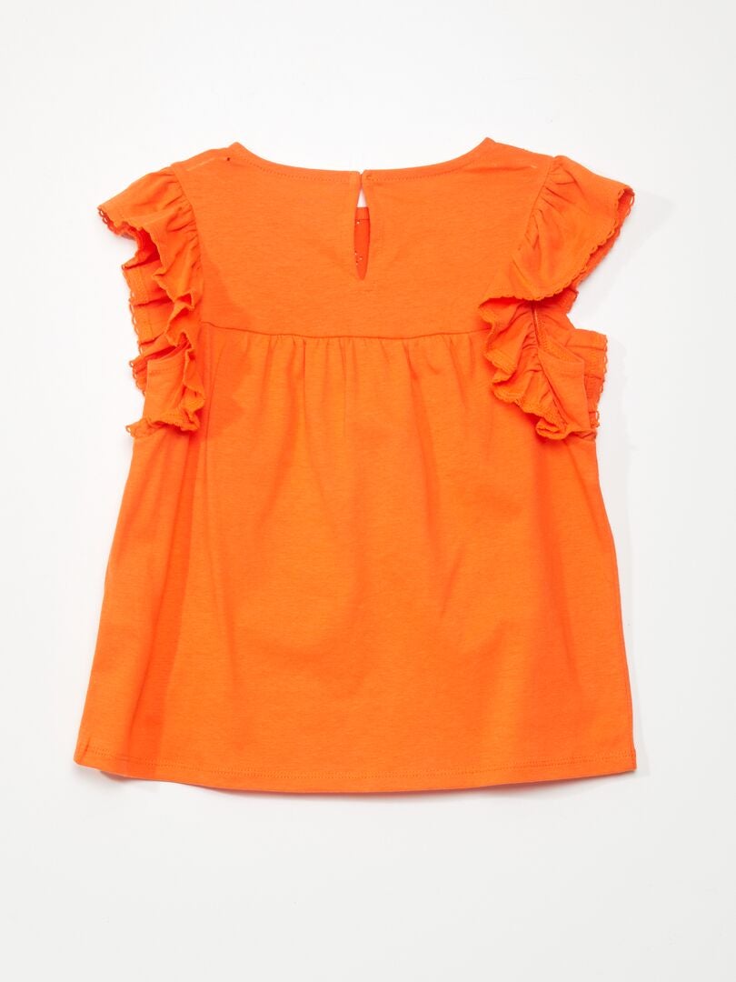Camiseta con bordado - NARANJA