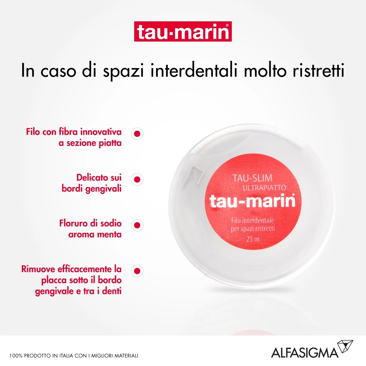 Fil dentaire ALFASIGMA TAU MARIN Tau-Marin Slim Ultra-Flat 25 m