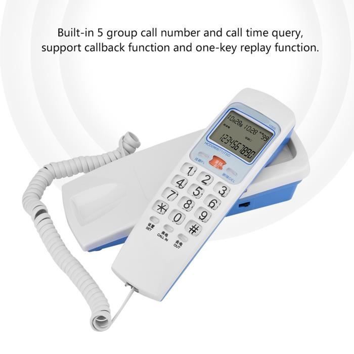 Identificador de llamadas FSK/DTMF Teléfono fijo Teléfono de oficina Configuración de teléfono fijo Modo de extensión de teléfono fijo Sala de teléfono Blanco