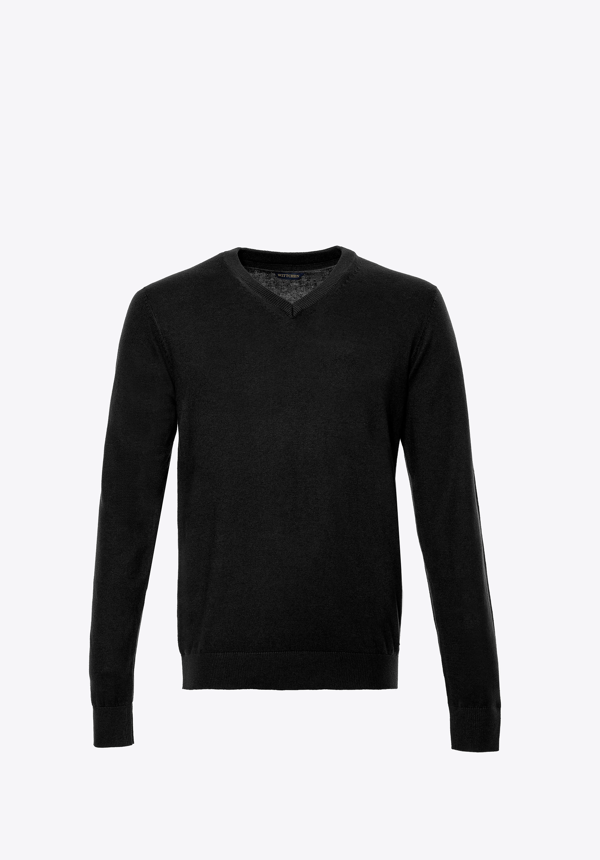 Sweter męski bawełniany z kaszmirem czarny