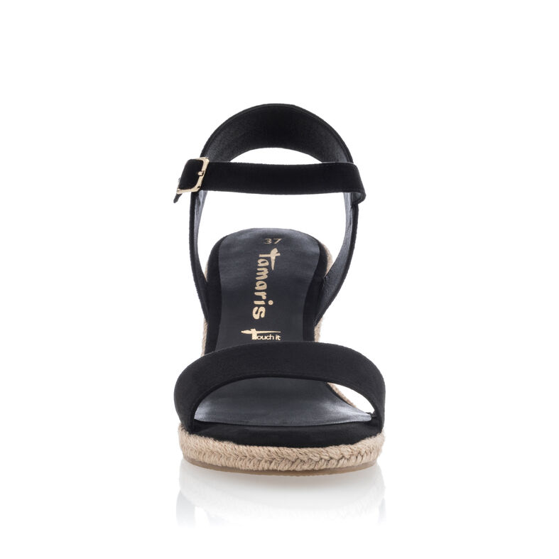 Svarte espadriller med tausåler til dame