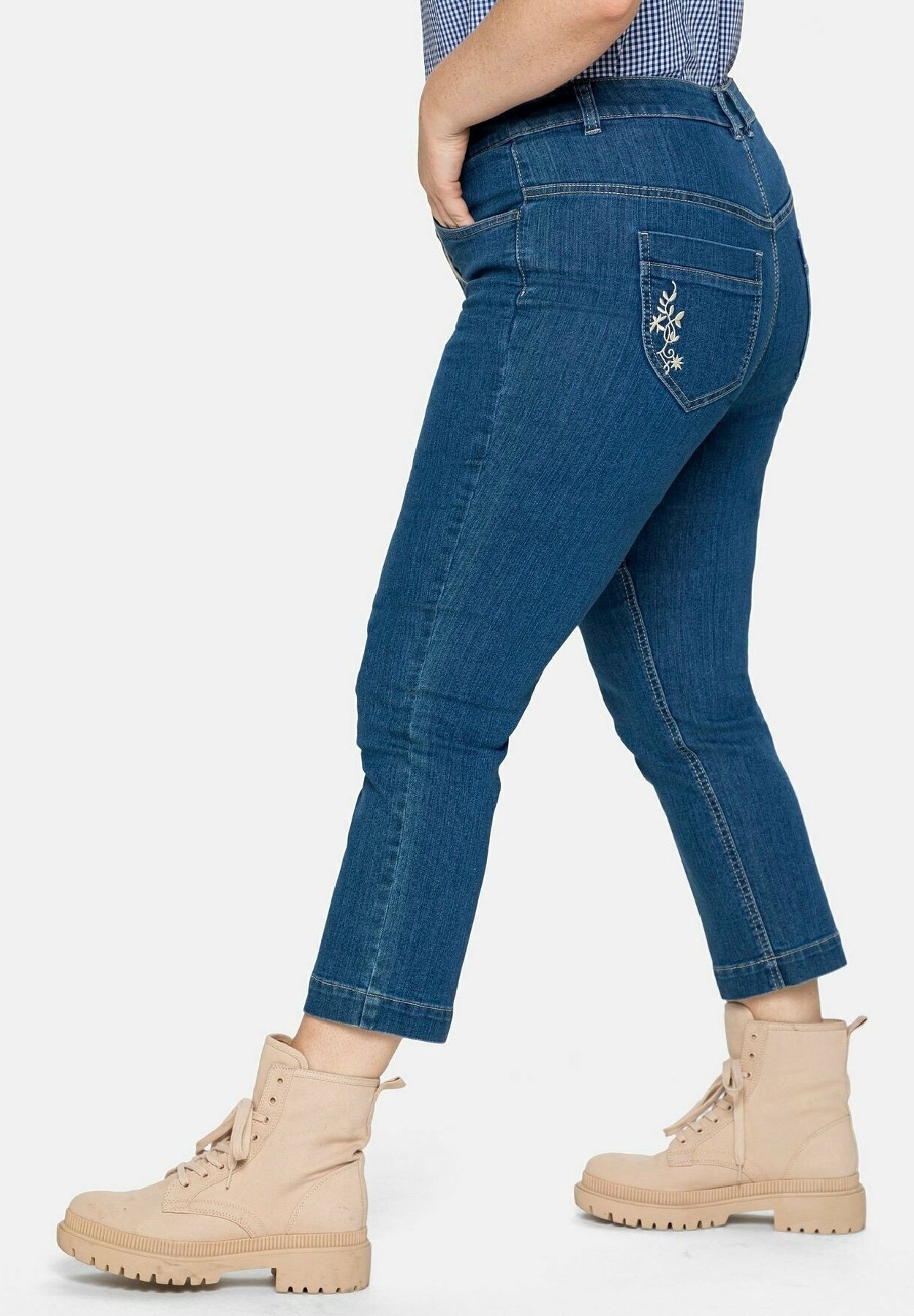 Jeans Sheego a gamba dritta - denim blu