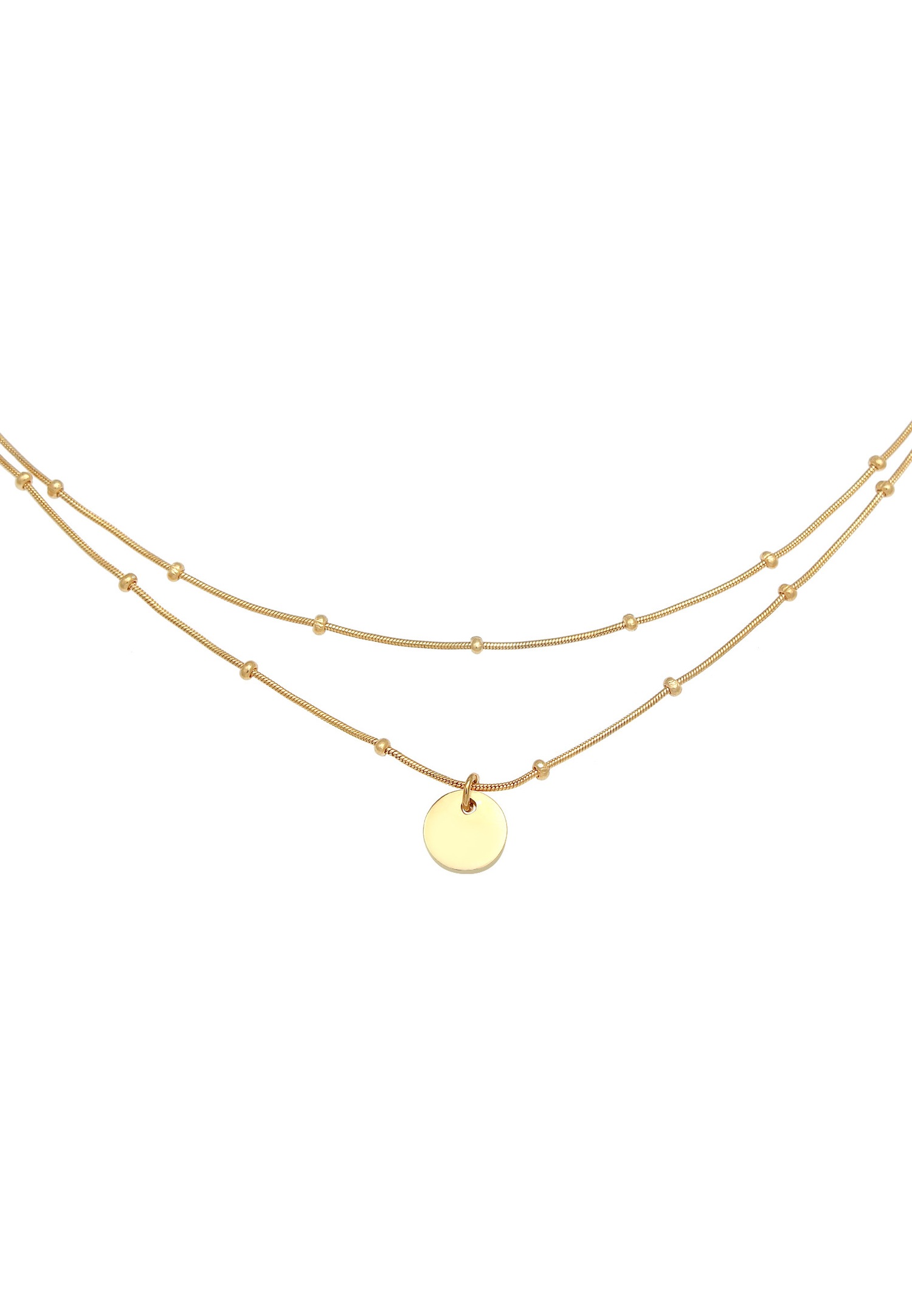 Elli Femmes Choker Boule Couches Plaquette Pendentif Basique en Argent Sterling 925