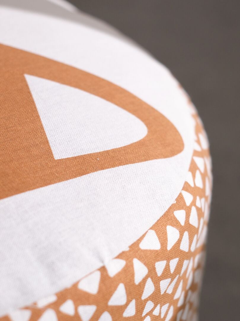 Poef met 'vossen'-print - GEEL