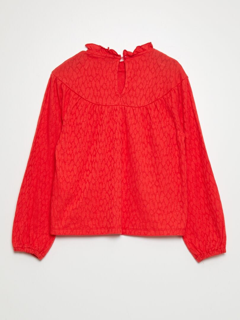 T-shirt met fru-fru - rood