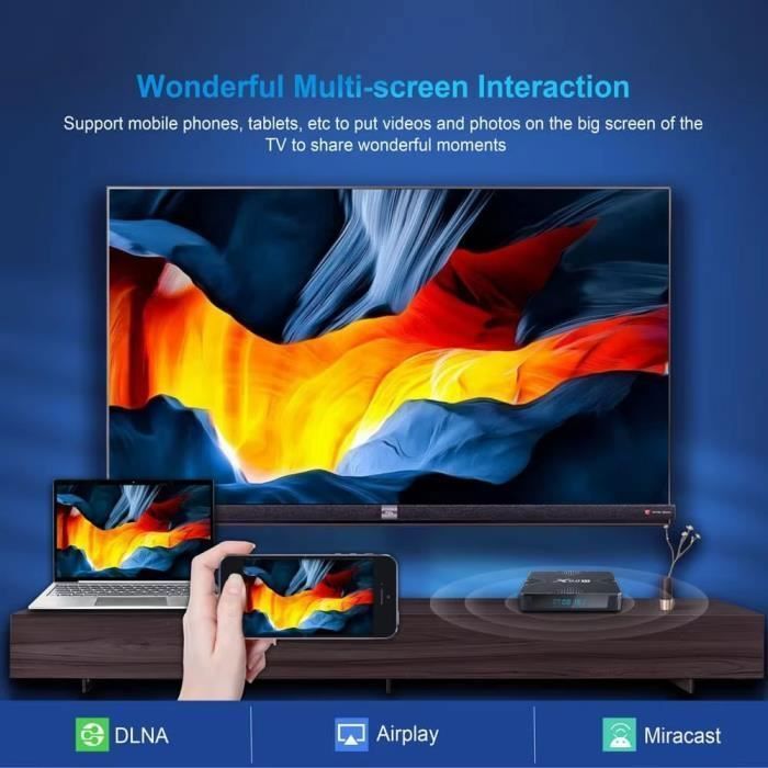 Android TV Box IPTV Box X98H Streaming Media Player Android 12.0/4K 64-bit TV Box WiFi 6 2GB+16GB