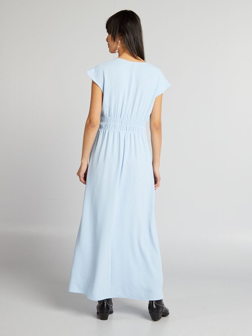 Lange mouwloze jurk - BLAUW