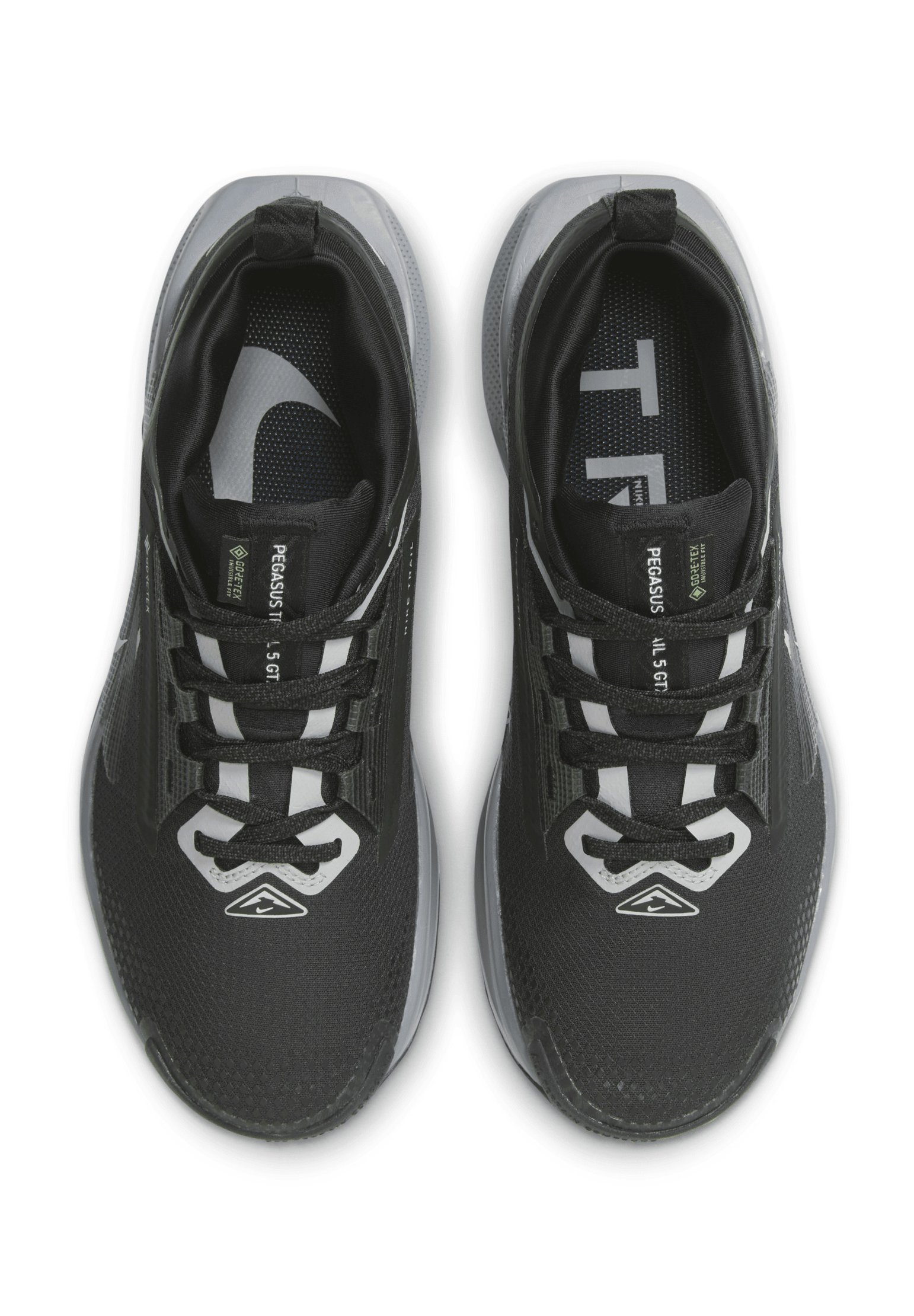 Nike Performance PEGASUS 5 - Trailrunning schoenen - zwart/wolfgrijs koelgrijs antraciet reflecterend zilver