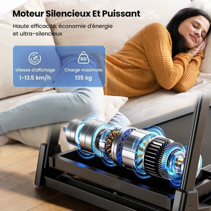 FORMILL Tapis de Course Pliable FT61 - 3.0 HP, Inclinaison 0–15%, 12 programmes, Vitesse 1–14 km/h
