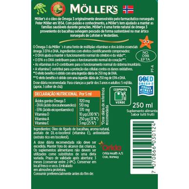Möller's Tutti Frutti Omega 3 doplněk pro děti 250 ml