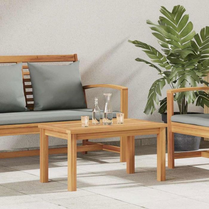 Mesa de centro de jardín VidaXL de teca maciza, marrón - 70 x 40 x 36 cm