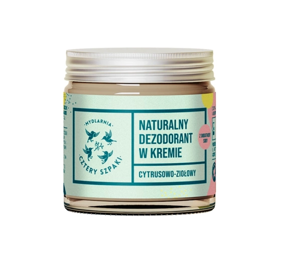 Mydlarnia Cztery Szpaki naturalny dezodorant w kremie z dodatkiem sody Cytrusowo-Ziołowy 60 ml