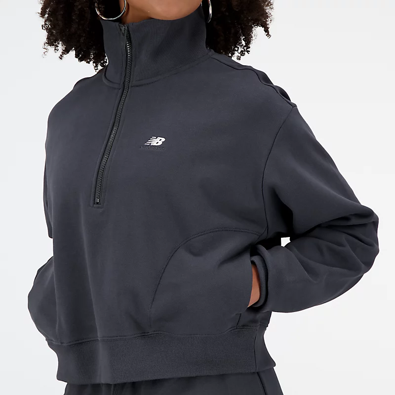 Femme Athletics Remastered French Terry 1/4 Zip - BLACKTOP