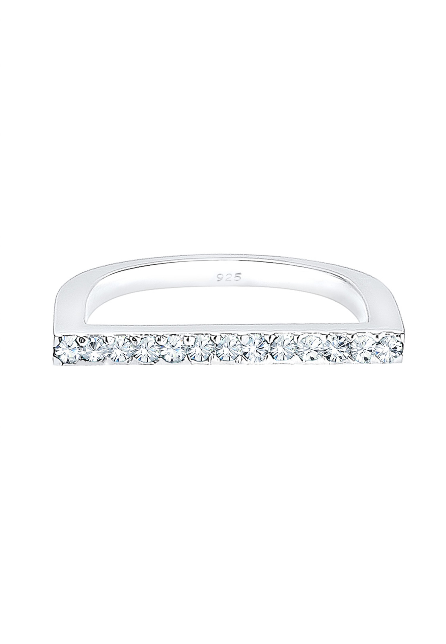 Elli Femmes empilement avec cristaux Géo en argent sterling 925
